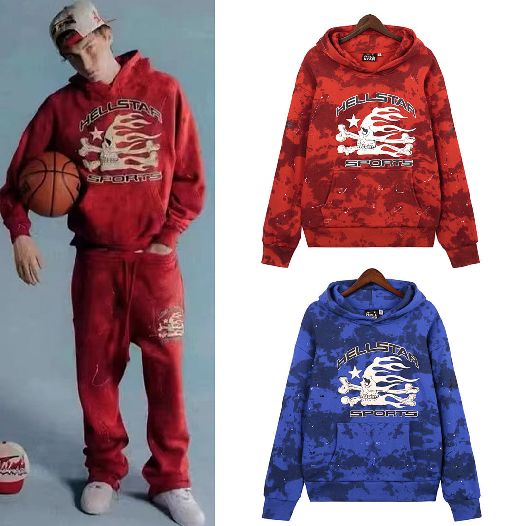 Hellstar Sports Tie-Dye Skull Hoodie