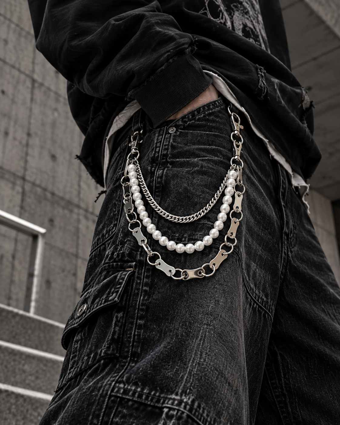 VEIL Pearl Triple Chain